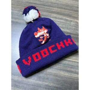 Vintage‎ Voochko Beanie Pom Winter Hat Knit Cap Red White